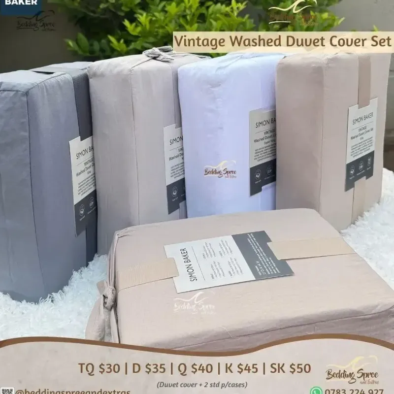 Simon Baker Vintage Washed Duvet Cover Set