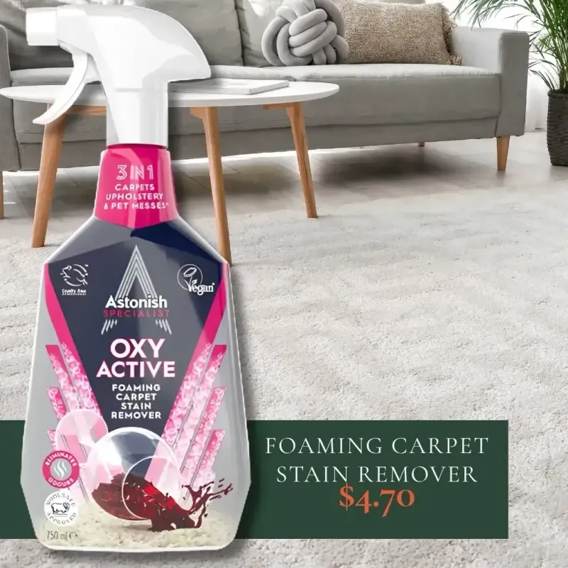 From the Harry's promotion Astonish Oxy Active Foaming Carpet Stain Remover