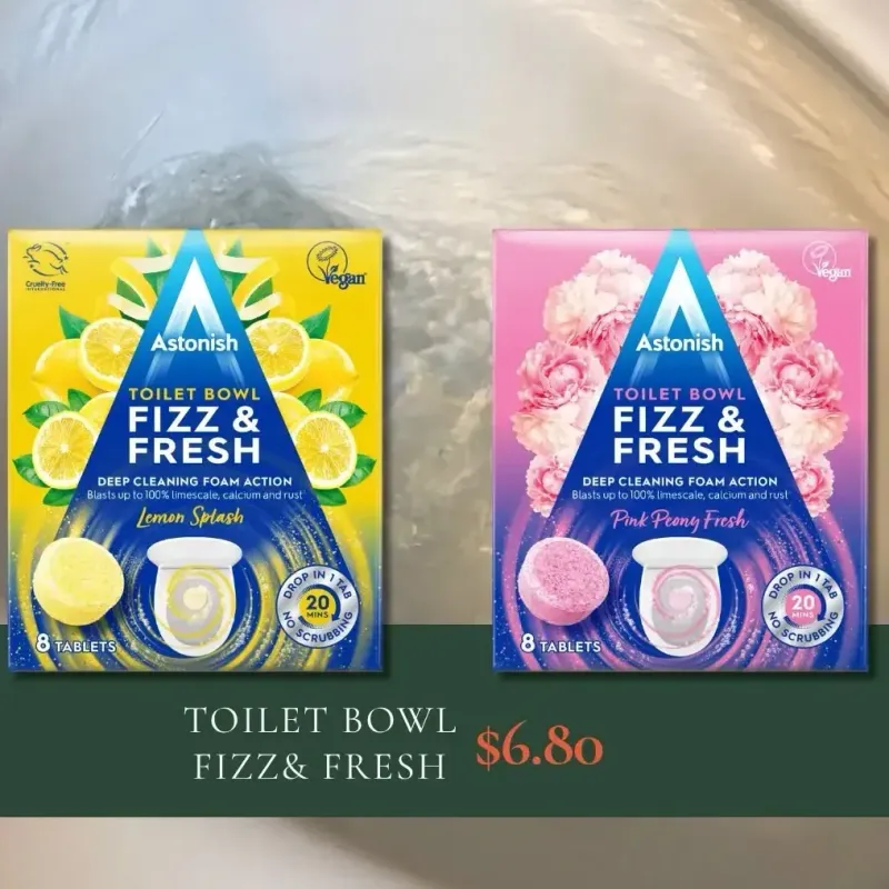 From the Harry's promotion Astonish Toilet Bowl Fizz & Fresh