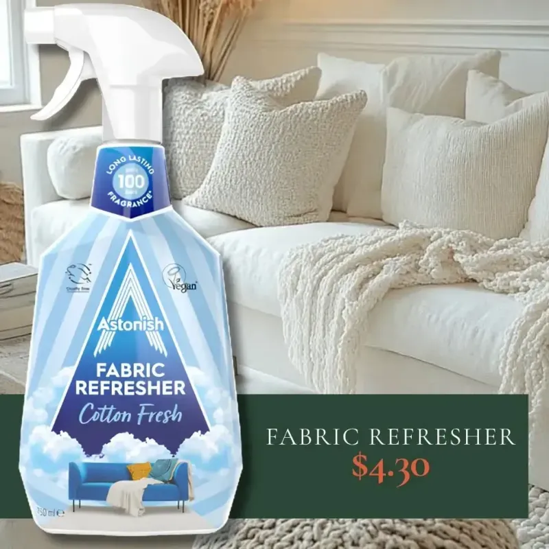 From the Harry's promotion Astonish Fabric Refresher