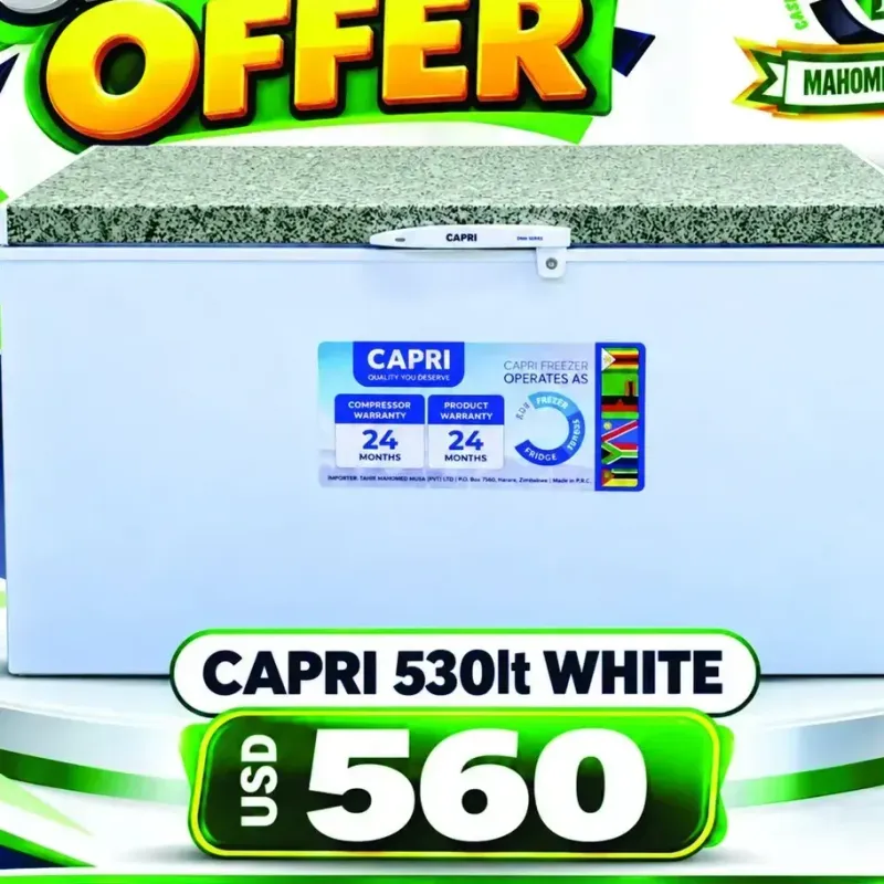 Capri 530L Chest Freezer White