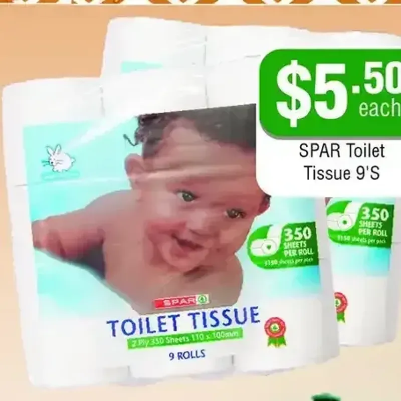 From the Spar Zimbabwe promotion SPAR Toilet Tissue 2 Ply