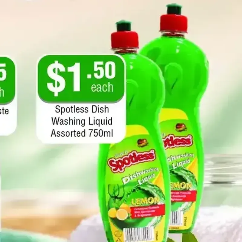 From the Spar Zimbabwe promotion Spotless Dishwashing Liquid Assorted