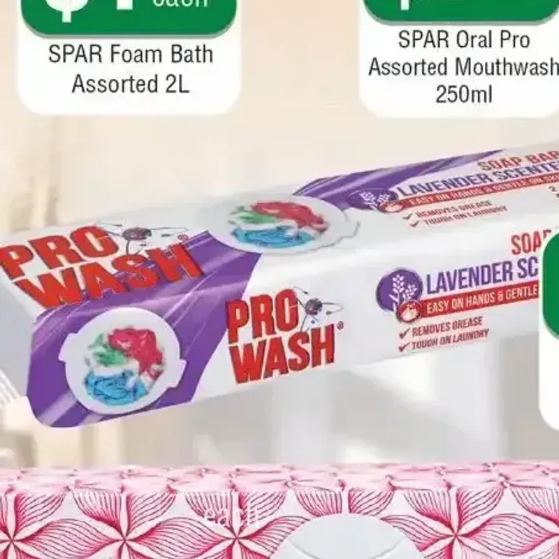From the Spar Zimbabwe promotion Pro Wash Laundry Bar Assorted