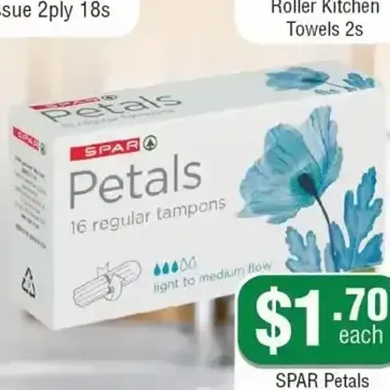 SPAR Petals Tampons Regular