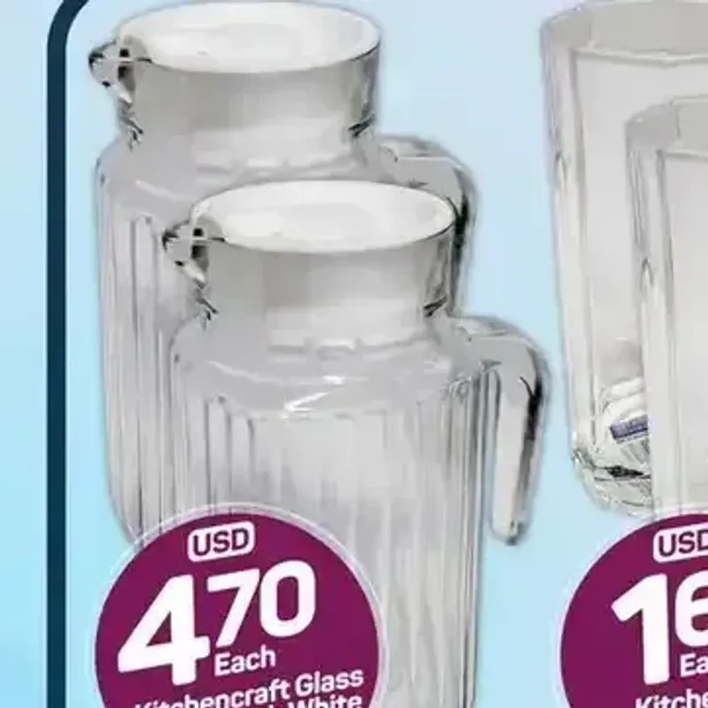 Kitchencraft Glass Pitcher with White Lid