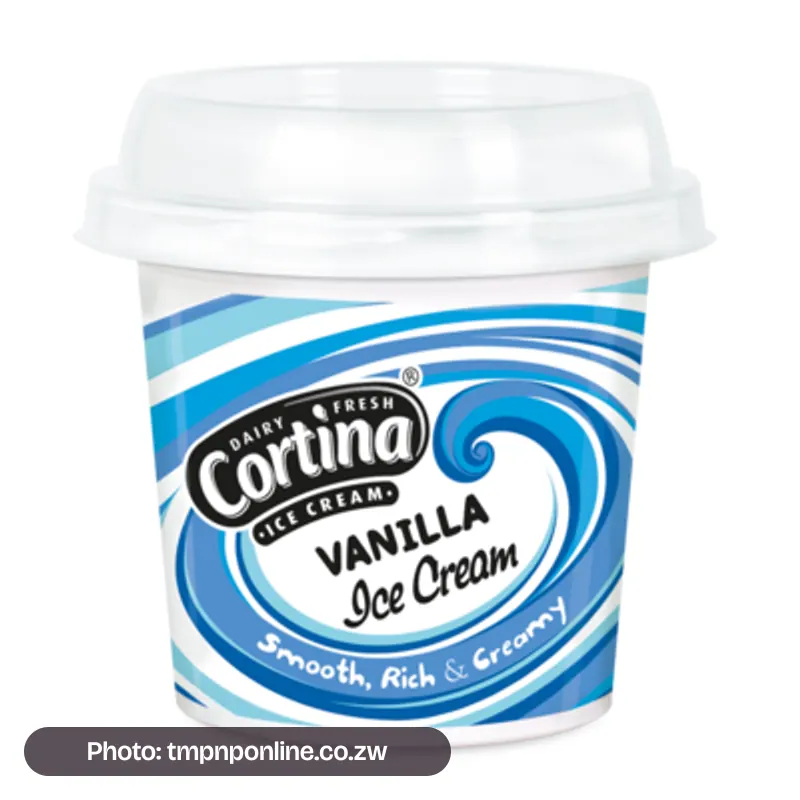 Photo: tmpnponline.co.zw Cortina Vanllia Ice Cream Tubs