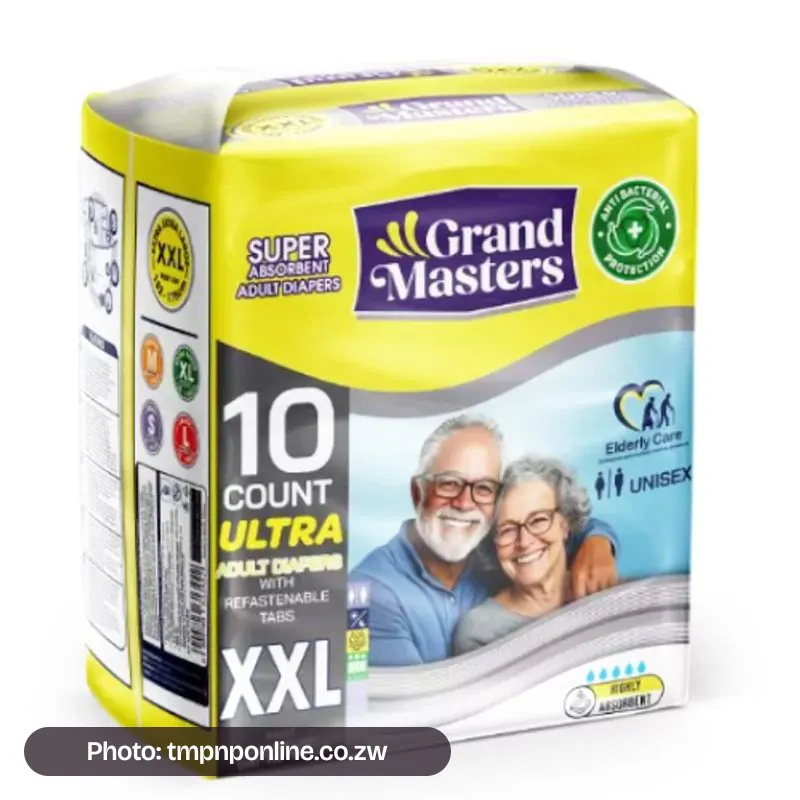 Photo: tmpnponline.co.zw Grand Masters Adult Diapers Xxlarge