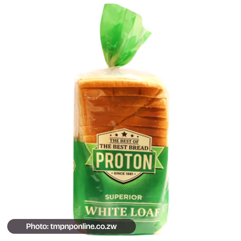 Photo: tmpnponline.co.zw Proton Superior White bread