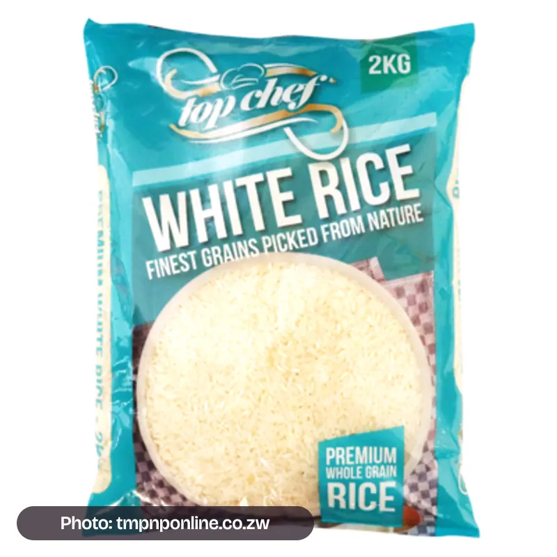 Photo: tmpnponline.co.zw Top Chef Premium White Rice