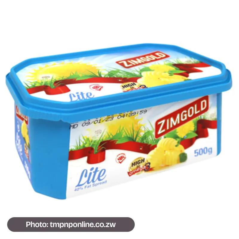Photo: tmpnponline.co.zw Zimgold Lite 40% Fat Spread Tub