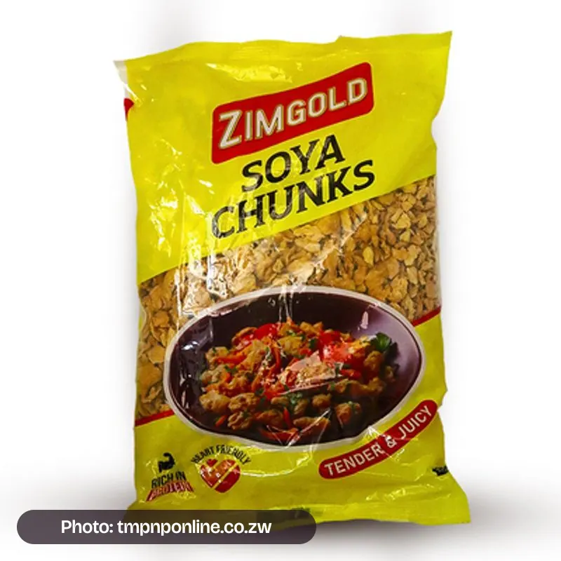 Photo: tmpnponline.co.zw Zimgold Soya Chunks